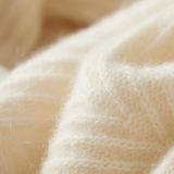 Suéter de Cashmere Bege com Estampa Chevron