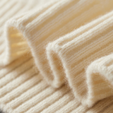 Suéter de Cashmere Bege com Estampa Chevron