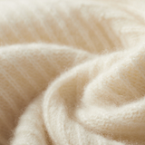 Suéter de Cashmere Bege com Estampa Chevron