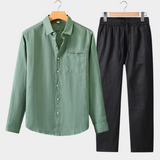 Conjunto de Verão Dolce Vita com Mangas Longas - Verde e Preto