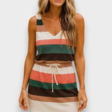 Gema - Vestido Mini com Estampa Listrada