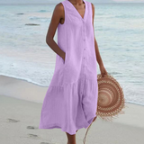 Robe Celeste com Decote em V Elegante