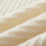 Suéter de Cashmere Bege com Estampa Chevron