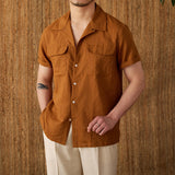 Camiseta Curta em Linho Misturado Cuba