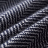 Conjunto de Roupa de Lã Merino Extra-Fina em Azul Marinho com Estampa Herringbone