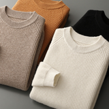 Pulôver de Lã Merino Extra-Fina com Gola Redonda e Mangas Raglan