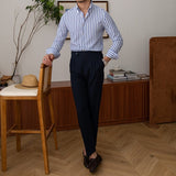 Camisa Slim de Seersucker Listrada para Praia