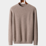 Pulôver de Lã Merino Extra-Fina com Gola Redonda e Mangas Raglan