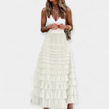 Saia Boho com Detalhes em Cetim