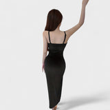 Gabriela - Vestido de Veludo com Aberturas Sofisticadas