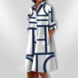 Helena - Midi Dress with Geometric Design