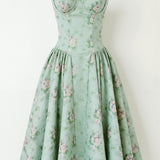 Odete - Elegante vestido midi com corpete