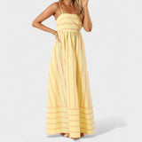 Isabel - Vestido Longo com Estampa Listrada
