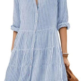 Ana - Vestido de Verão com Estampa Listrada