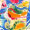 Mini Robe de Mangas Curtas com Estampa Floral Jardim Multicolorido
