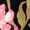 Robe Midi Floral Tropical Rosa com Ombros à Mostra e Saia em Zig Zag
