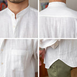 Camisa de Linho com Colarinho Grandad Positano