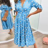 Mónica - Vestido Chic com Estampa de Poás