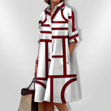 Helena - Midi Dress with Geometric Design