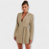 Blazer Vestido com Decote em V