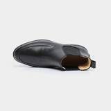 Botins Chelsea em Couro Preto