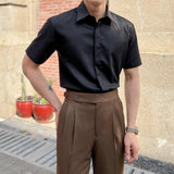 Camisa de Seda de Mangas Curtas