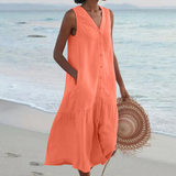 Robe Celeste com Decote em V Elegante