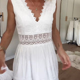 Kim - Vestido de Renda com Decote em V Elegante
