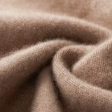 Cardigan Bege de Cashmere 100% com Gola Alta