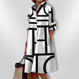 Helena - Midi Dress with Geometric Design