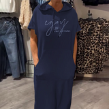 Sásquia - Elegante Vestido Casual com Capuz
