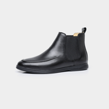 Botins Chelsea em Couro Preto