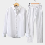 Conjunto de Verão de Manga Longa - Branco Imaculado