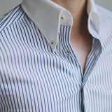 Camisa Slim Fit para Negócios com Estampa Listrada