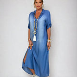 Ibiza - Elegante Vestido Maxi de Denim