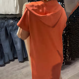 Sásquia - Vestido Casual com Capuz para um Estilo Descontraído