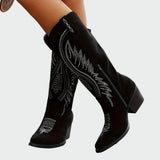 Bota Ocidental Elegante com Bordados