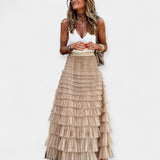 Saia Boho com Detalhes em Cetim