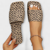 Elisabete - Mocassins de Sola Baixa com Estampa de Leopardo