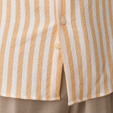 Camisa Slim de Seersucker Listrada para Praia