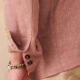Blazer de Linho Tricotado, Estilo Não Estruturado, Positano