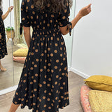 Mónica - Vestido Chic com Estampa de Poás