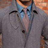 Palton de lã com estampa herringbone e cinto Milano.