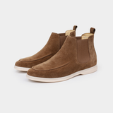 Botins Chelsea em Camurça - Tom de Castanho Claro