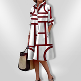 Helena - Midi Dress with Geometric Design