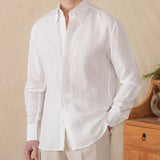 Camisa de Linho com Mangas Longas - 'Toque Suave para o Dia a Dia'