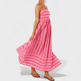 Isabel - Vestido Longo com Estampa Listrada