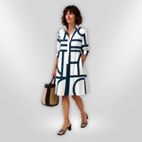Helena - Midi Dress with Geometric Design