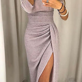 Natália - Vestido Sofisticado com Ombros Expostos