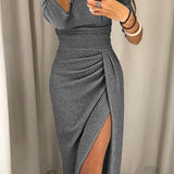 Natália - Vestido Sofisticado com Ombros Expostos